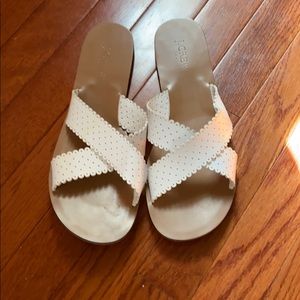 J Crew leather slides